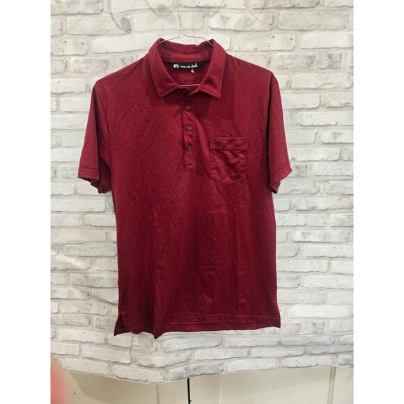 Travis Mathew Men Golf Polo Shirt Stretch Dark Red Burgundy Size L - Picture 6 of 8